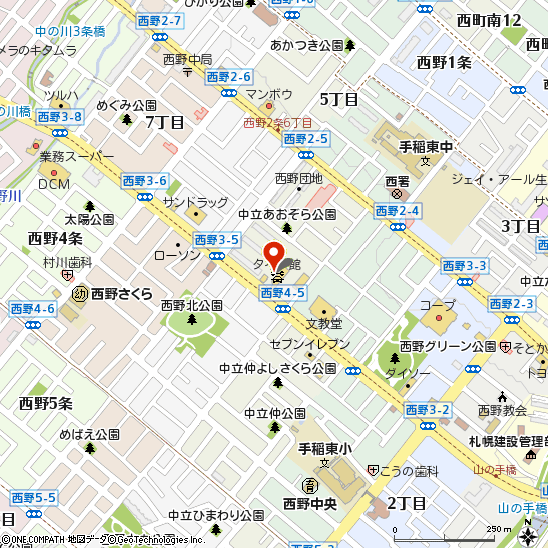 タイヤ館西野付近の地図